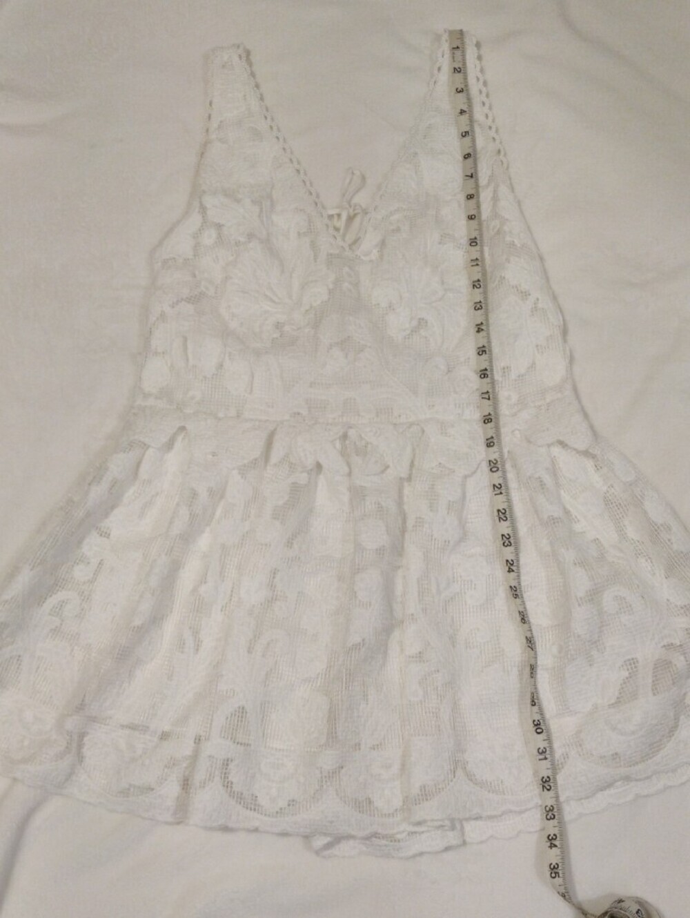 Anthropologie White Top with Subtle Red Stitch Detail - Picture 5 of 15